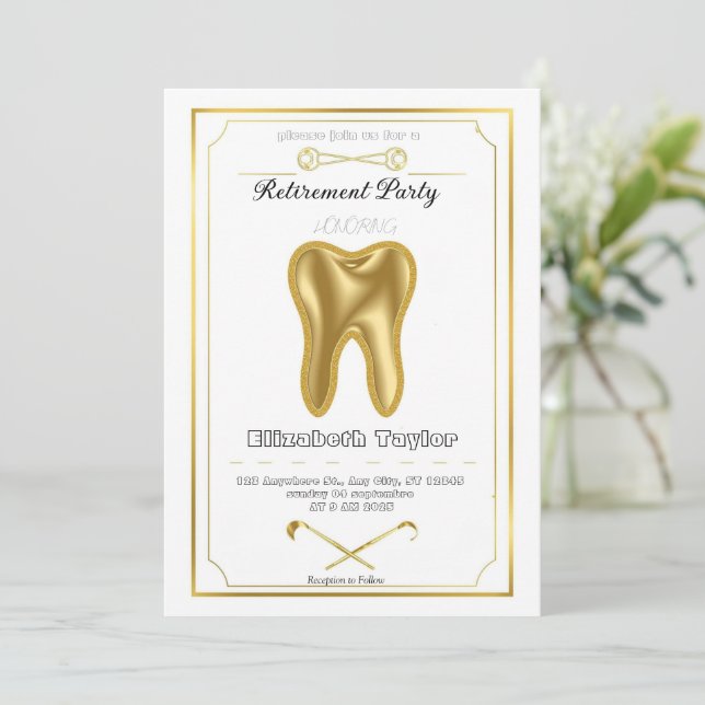 Dentist retirement invitation -Thank You Dentist Inbjudningar (Stående Fram)