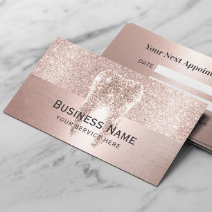 Dentist Ro Guld Glitter Tooth Modern dental Dental Tidsbeställning Kort