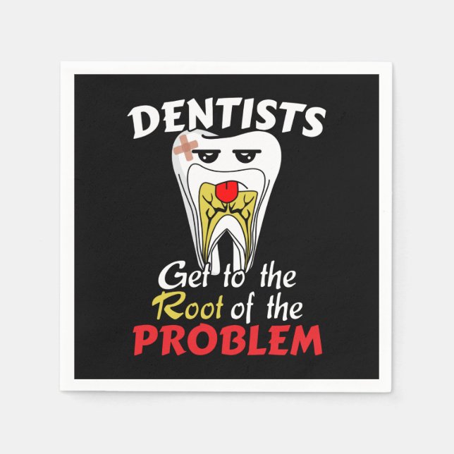 Dentist Root Canal - Tooth Cavity Pun Pappersservett (Framsidan)