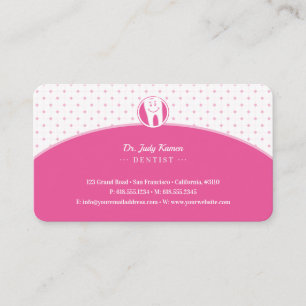 Dentist   Rosa Smilande tand Visitkort