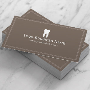 Dentist Simple Plain Brown Dental Visitkort