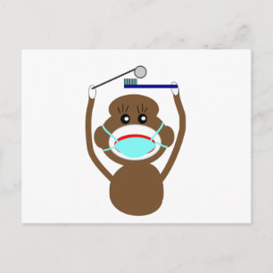 Dentist Sock monkey Shirts and Gifts - Adult Vykort