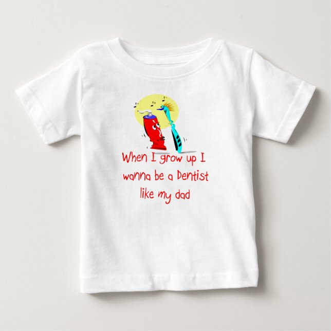 Dentist som min Pappa Baby T-Shirt (Framsida)