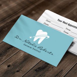 Dentist Star Tooth Logotyp Professionell Dental Of Tidsbeställning Kort