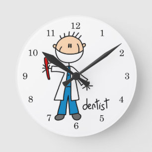 Dentist Stick figur Rund Klocka