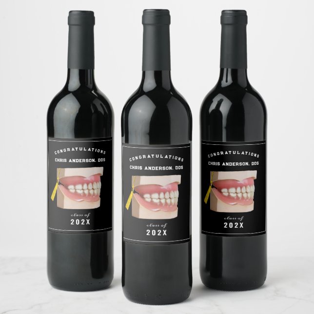 Dentist Studenten Gratulerara Vin-etikett Vinflaska Etikett (Flaskor)