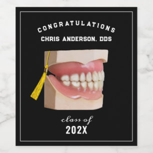 Dentist Studenten Gratulerara Vin-etikett Vinflaska Etikett