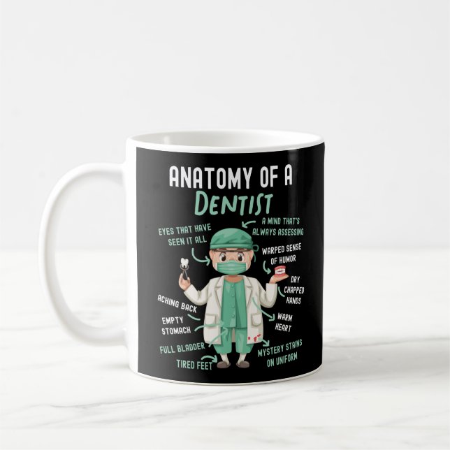Dentist tandanatomi hos en tandläkare som är ett t kaffemugg (Vänster)
