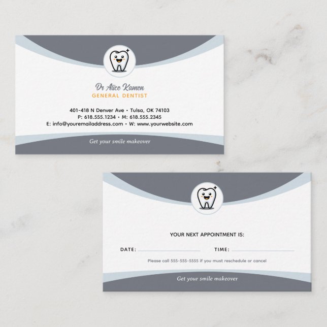 Dentist | Tandläkarbesök Visitkort (Fram/baksida)