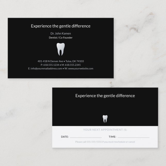 Dentist | Tandläkarbesök Visitkort (Fram/baksida)