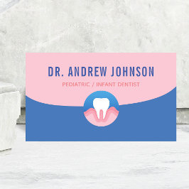 Dentist tandvård Orthodontist Blue & Rosa Kids Visitkort