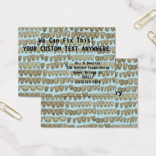 Dentist Tandvård Rotten Teeth Help Orthodontics Visitkort (Kontor)