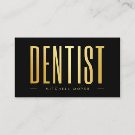 Dentist Tandvård Tooth Logotyp Black & Guld Visitkort