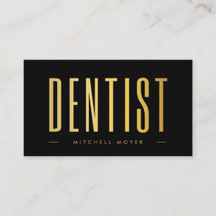 Dentist Tandvård Tooth Logotyp Black & Guld Visitkort
