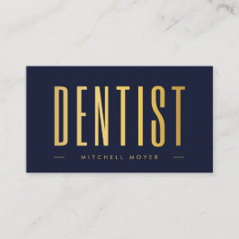 Dentist Tandvård Toth Logotyp Navy Blue and guld Visitkort