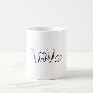 Dentist Teeth Dental LoveTooth Kärlek Funny Gift Kaffemugg