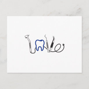 Dentist Teeth Dental LoveTooth Kärlek Funny Gift Vykort