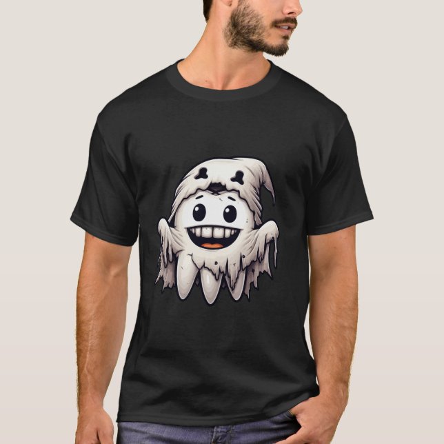 Dentist Teeth Spooky Smiles Cute Ghost Dental Hall T Shirt (Framsida)