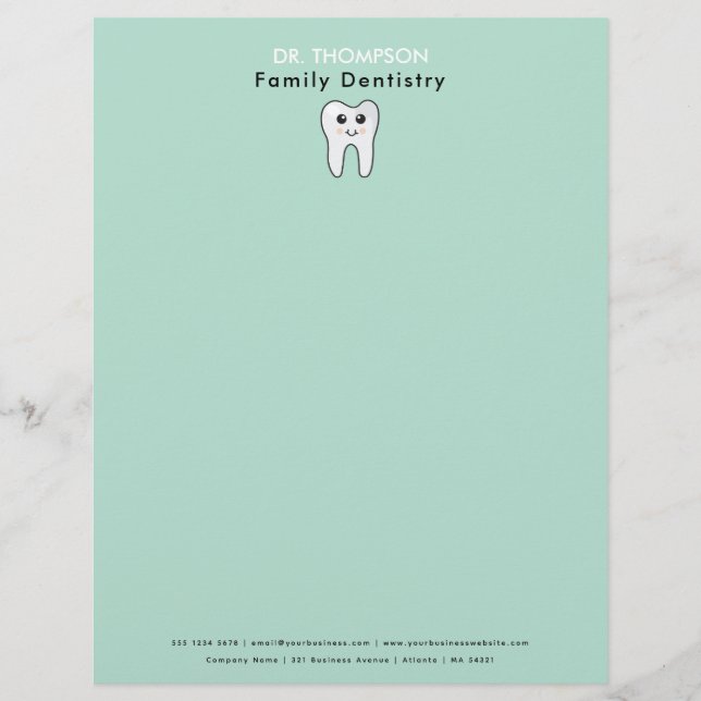 Dentist Tooth Family Tandvård Business Brevhuvud (Framsida)