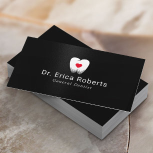 Dentist Tooth Heart Logotyp Professionell Dental C Visitkort