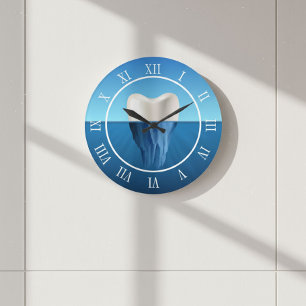 Dentist Tooth Iceberg Professionell Dental Office Stor Klocka