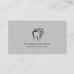 Dentist Tooth Logotyp Grått Dental Office Visitkort