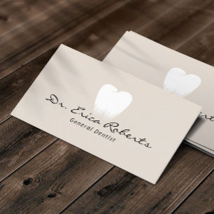 Dentist Tooth Logotyp Pastel Cream Dental Office Visitkort