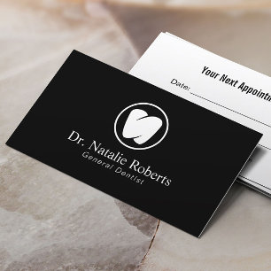 Dentist Tooth Logotyp Professionell Dental Office Tidsbeställning Kort