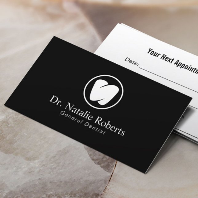 Dentist Tooth Logotyp Professionell Dental Office Tidsbeställning Kort (Skapare uppladdad)