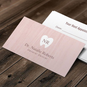Dentist Tooth Logotyp Rosa Dental Möte Tidsbeställning Kort