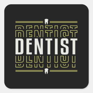 Dentist Tooth Tandvård Dental Teeth Gift Idea Fyrkantigt Klistermärke