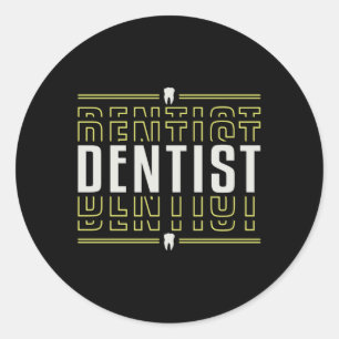 Dentist Tooth Tandvård Dental Teeth Gift Idea Runt Klistermärke