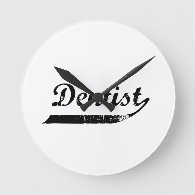 Dentist Typography Rund Klocka (Framsida)
