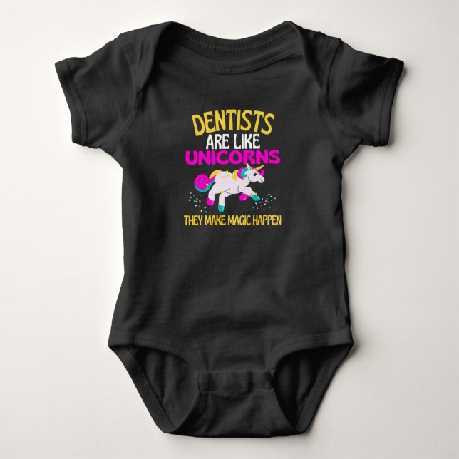 Dentist Unicorn, Magic Unicorn-dentists T Shirt (Framsida)