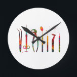Dentist Verktyg Rund Klocka<br><div class="desc">Dentist Verktyg,  Tooth Medical Art,  Watercolor Print,  Gift,  Dental Instruments,  Surgeon Dental,  Clinical Decor</div>