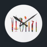 Dentist Verktyg Rund Klocka<br><div class="desc">Dentist Verktyg,  Tooth Medical Art,  Watercolor Print,  Gift,  Dental Instruments,  Surgeon Dental,  Clinical Decor</div>