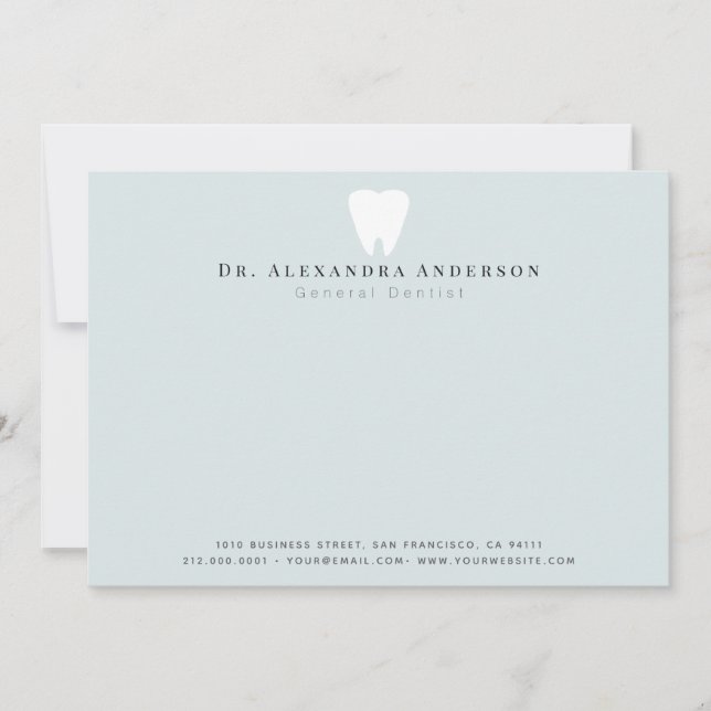 Dentist White Teeth Light Blue Anteckningskort (Framsida)