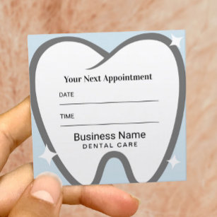 Dentist White Tooth Dental Office Möte Tidsbeställning Kort