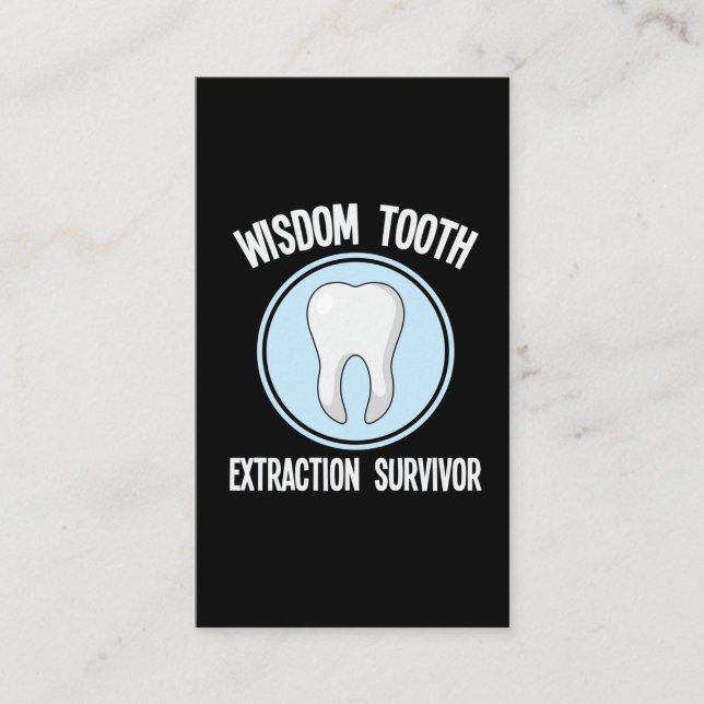 Dentist Wisdom Tooth Extraaction Survivor Tandvård Visitkort (Framsida)