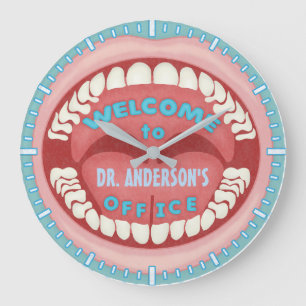Dentistbyrås Novelty Mouth Teeth Dental Anpassnin Stor Klocka