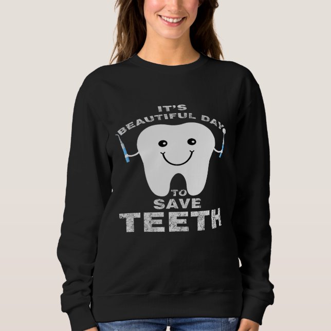 Dentistdagen - en vacker dag för Spara Teeth T Shirt (Framsida)