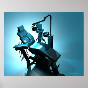 Dentisternas stol, datorgrafik. poster