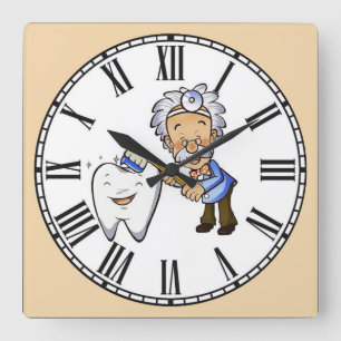 Dentistromerska siffror fyrkantig klocka