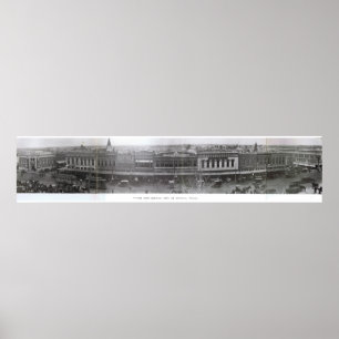 Denton, Texas - Sydsidan av Square Tidigt 1900-tal Poster