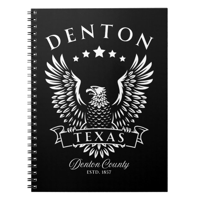 Denton Texas Vintage Eagle Anteckningsbok (Framsidan)