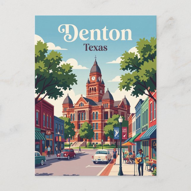 Denton, Texas Vykort (Framsida)