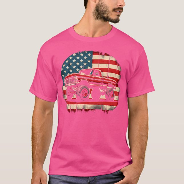 Dentside Classic Truck Dentside Lyftad Highboy 4X4 T Shirt (Framsida)