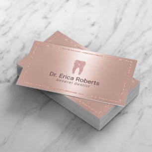 Dentst Modern Metallic Dental Office Ro Guld Visitkort