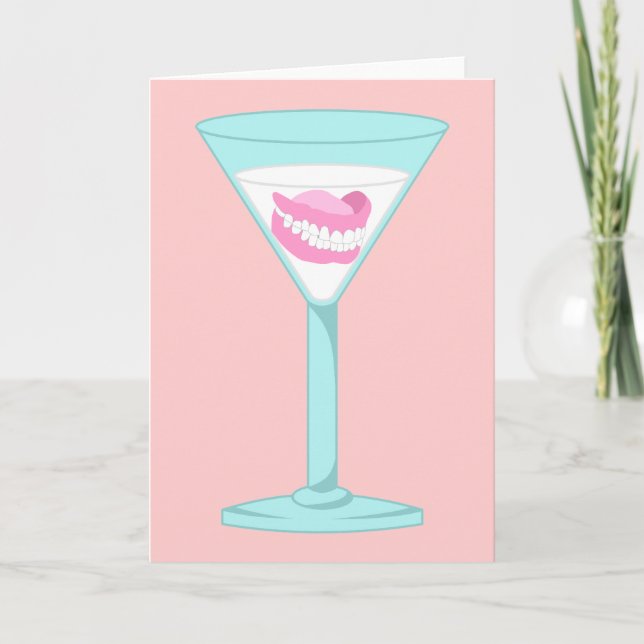 Dentures False Teeth Martini Kort (Framsida)