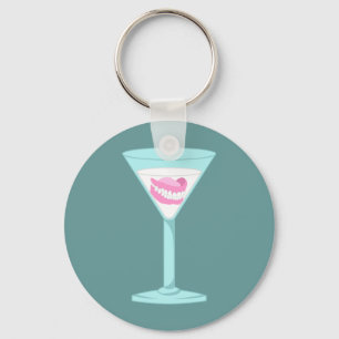 Dentures False Teeth Martini Nyckelring